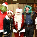 Holiday characters: The Grinch (ably portrayed by Hyundai's Joe Guy Collier, who in fact stole nothing, much less Christmas), Mercedes-Benz elf Elizabeth Williams, jolly St. Nick himself, Newport Concours founder Mark Hurwitz and, in reindeer drag, photographer Greg Jarem.