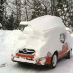 Southern NE got hammered too. A Subaru emerges in Connecticut.